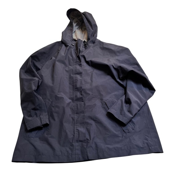 Lands' End Jackets & Blazers - Land's End Goretex Black Hooded Rain Jacket‎ Coat Womens Size XL